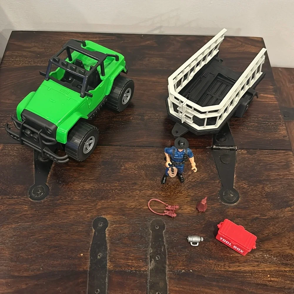 Green Truck with Trailer Toy - Picture 2 of 10